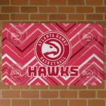 Atlanta Hawks Chevron Geometrics Red Doormat