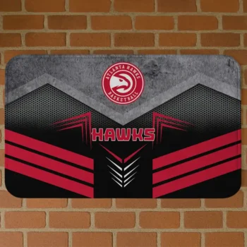 Atlanta Hawks Chevron Points Red Black Doormat