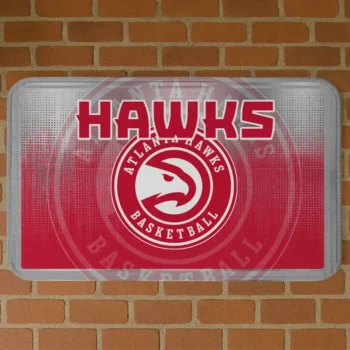 Atlanta Hawks Pixel Blur Red Doormat