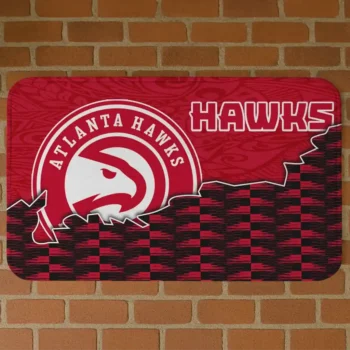 Atlanta Hawks Tribal Detailing Red Black Doormat