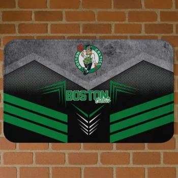 Boston Celtics Chevron Points Green Black Doormat