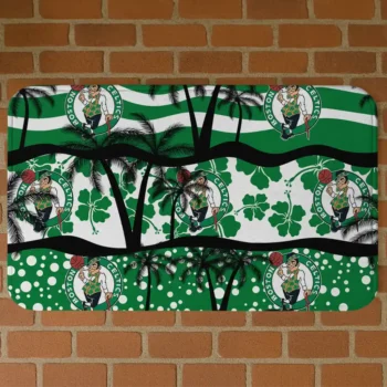 Boston Celtics Palm Silhouette Green Black Doormat