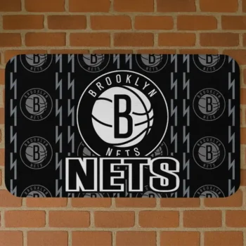 Brooklyn Nets Bolt Row Black Doormat