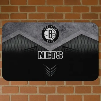 Brooklyn Nets Chevron Points Black Doormat