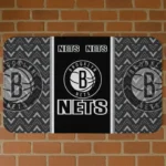Brooklyn Nets Chevron Stack Black Doormat