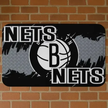 Brooklyn Nets Plate Rip Black Doormat