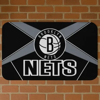 Brooklyn Nets Techno Camo Black Doormat