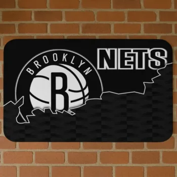 Brooklyn Nets Tribal Detailing Black Doormat