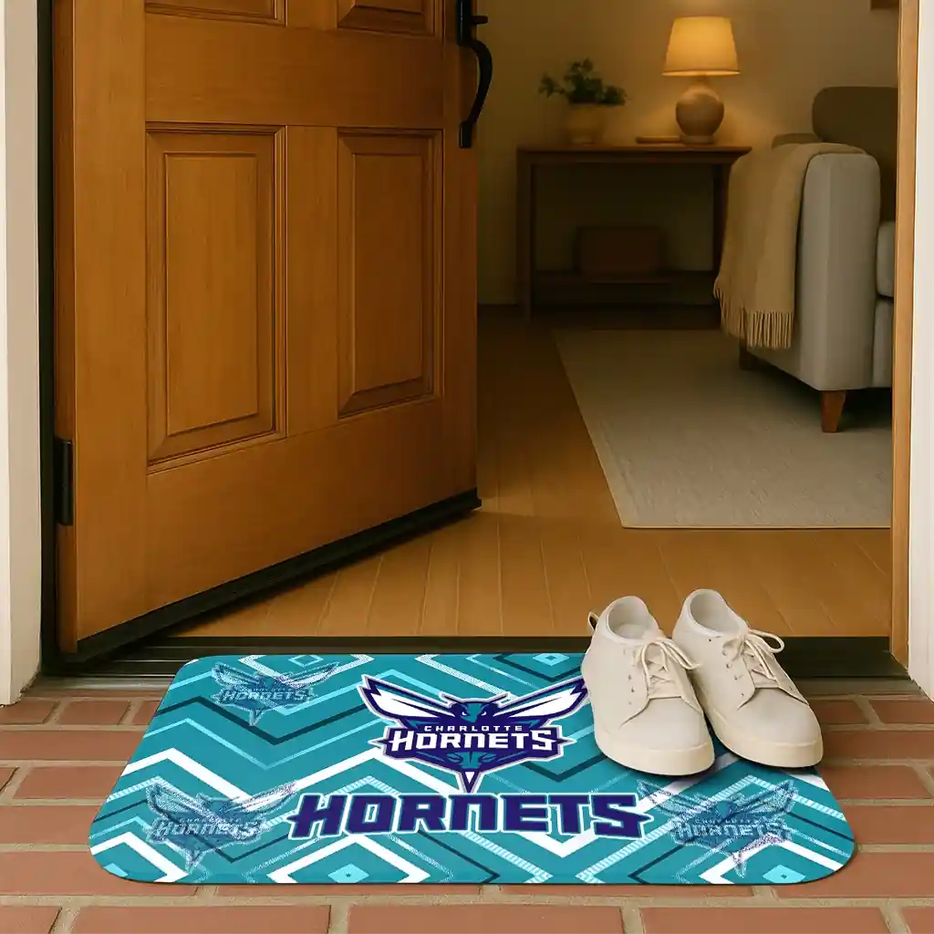 charlotte-hornets-chevron-geometrics-teal-doormat-fashion-forward.webp