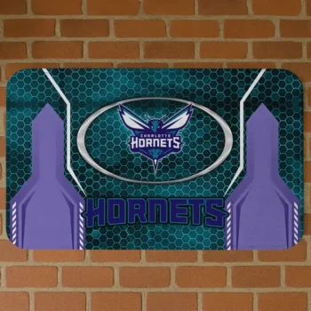 Charlotte Hornets Hexagon Oval Teal Doormat