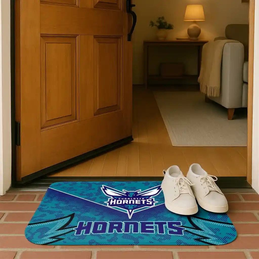 charlotte-hornets-layered-lines-teal-doormat-fashion-forward.webp