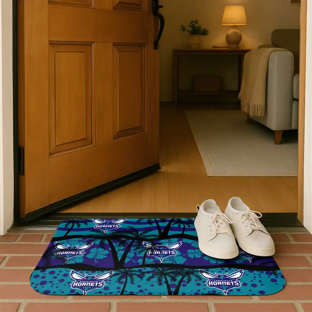 charlotte-hornets-palm-silhouette-teal-black-doormat-fashion-forward.webp