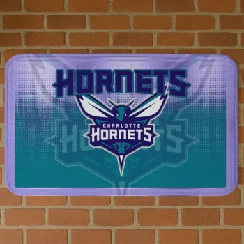 Charlotte Hornets Pixel Blur Teal Doormat