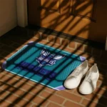 charlotte-hornets-silver-halftone-teal-doormat-best-selling.webp