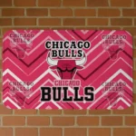 Chicago Bulls Chevron Geometrics Red Doormat