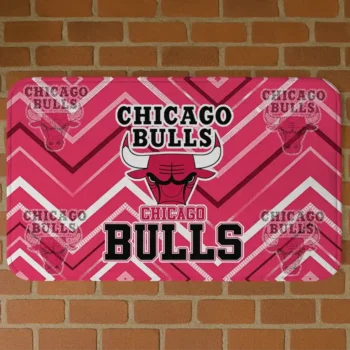 Chicago Bulls Chevron Geometrics Red Doormat