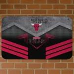 Chicago Bulls Chevron Points Red Black Doormat