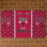 Chicago Bulls Chevron Stack Red Doormat