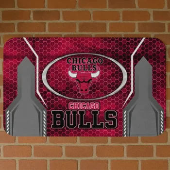 Chicago Bulls Hexagon Oval Red Doormat