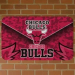 Chicago Bulls Layered Lines Red Doormat