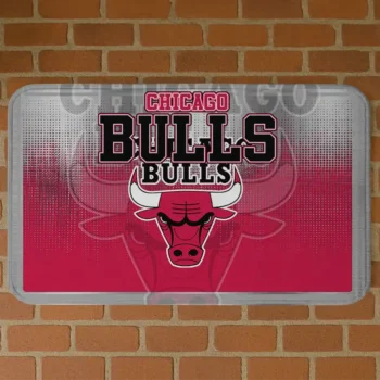 Chicago Bulls Pixel Blur Red Doormat