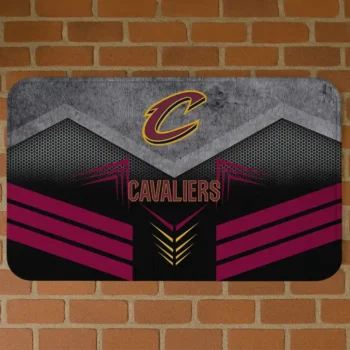 Cleveland Cavaliers Chevron Points Wine Black Doormat