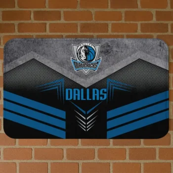 Dallas Mavericks Chevron Points Blue Black Doormat
