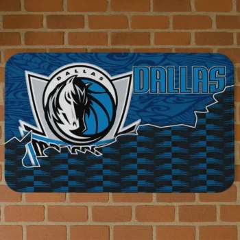 Dallas Mavericks Tribal Detailing Blue Black Doormat