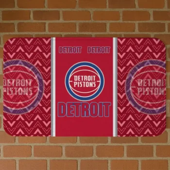 Detroit Pistons Chevron Stack Red Doormat