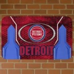 Detroit Pistons Hexagon Oval Red Doormat