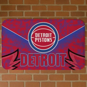 Detroit Pistons Layered Lines Red Doormat