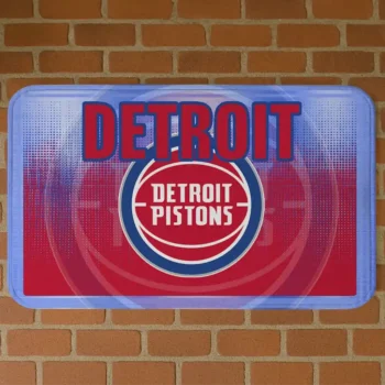 Detroit Pistons Pixel Blur Red Doormat