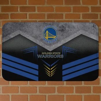 Golden State Warriors Chevron Points Blue Black Doormat