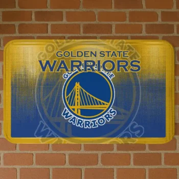 Golden State Warriors Pixel Blur Blue Doormat