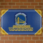 Golden State Warriors Silver Halftone Blue Doormat