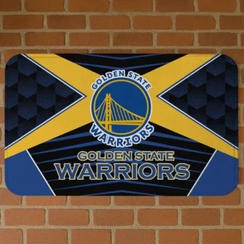 Golden State Warriors Techno Camo Blue Black Doormat