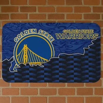 Golden State Warriors Tribal Detailing Blue Black Doormat