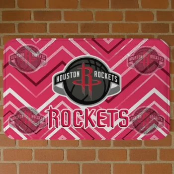 Houston Rockets Chevron Geometrics Red Doormat