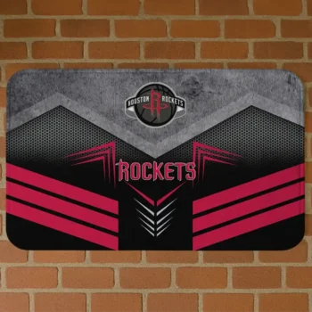 Houston Rockets Chevron Points Red Black Doormat