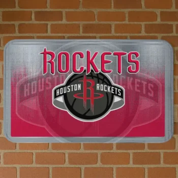 Houston Rockets Pixel Blur Red Doormat