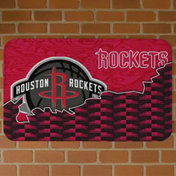 Houston Rockets Tribal Detailing Red Black Doormat