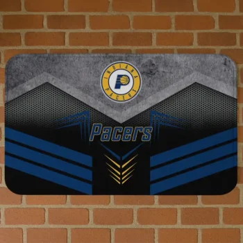 Indiana Pacers Chevron Points Blue Black Doormat