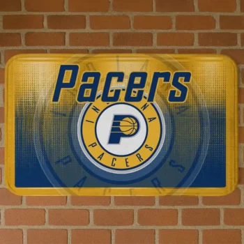 Indiana Pacers Pixel Blur Blue Doormat