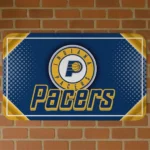 Indiana Pacers Silver Halftone Blue Doormat