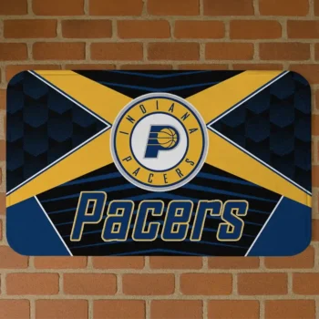 Indiana Pacers Techno Camo Blue Black Doormat