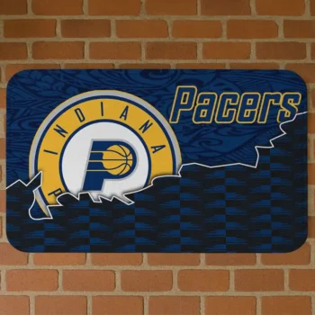 Indiana Pacers Tribal Detailing Blue Black Doormat