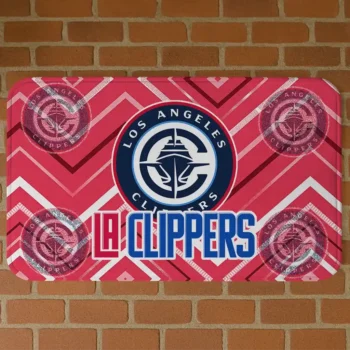 Los Angeles Clippers Chevron Geometrics Red Doormat