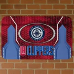Los Angeles Clippers Hexagon Oval Red Doormat
