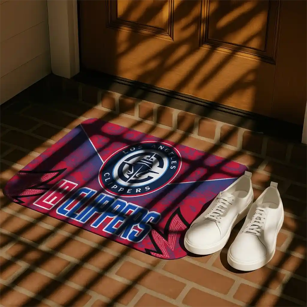 los-angeles-clippers-layered-lines-red-doormat-trendy.webp