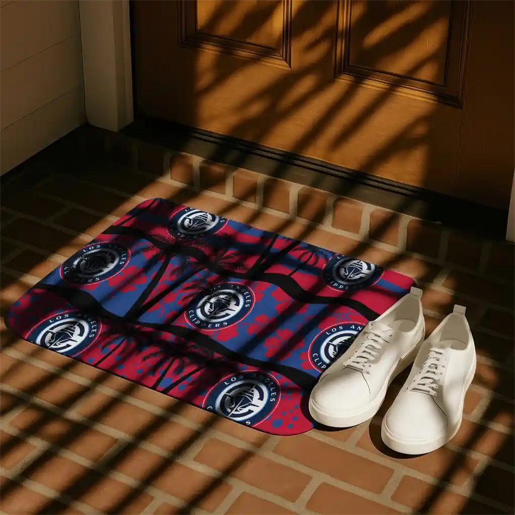 los-angeles-clippers-palm-silhouette-red-black-doormat-trendy.webp